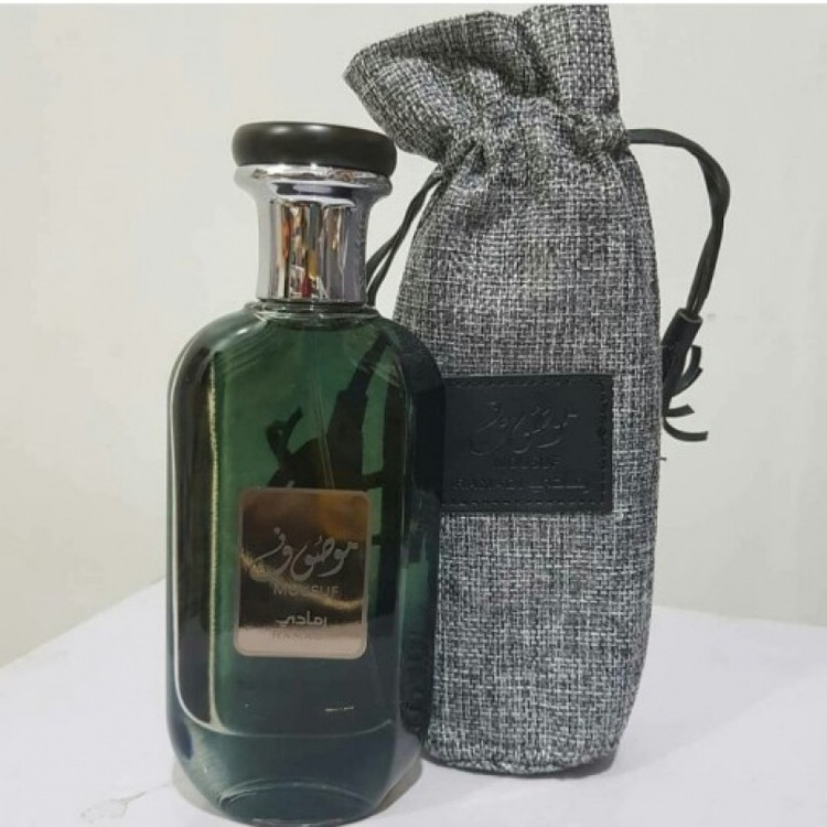 عطر ادکلن مردانه موصوف رمادی سبز ارض الزعفران MOUSUF RAMADIعطر ادکلن اورجینال ارض الزعفران مدل موصوف رمادی