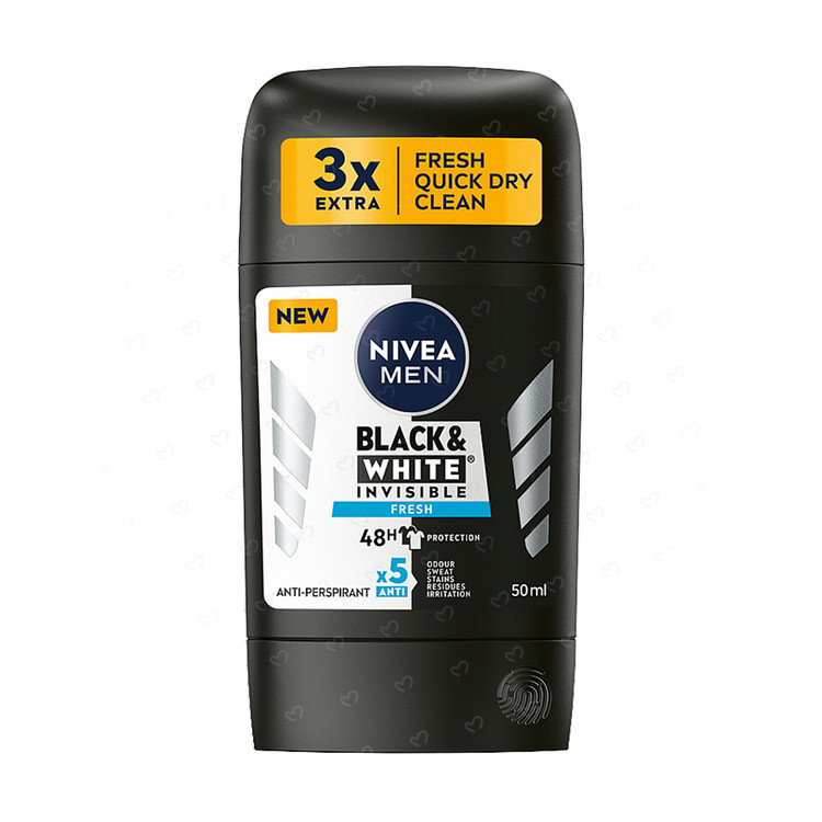 مام صابونی نیوا مردانه(ضد تعریق) BLACK & WHAITE INVISIBLE حجم 40 میل اورجینال