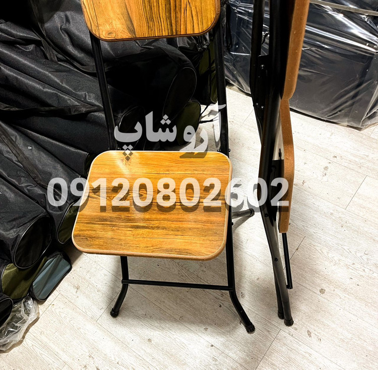 ست میز و صندلی تاشو چوبی ۲ نفره