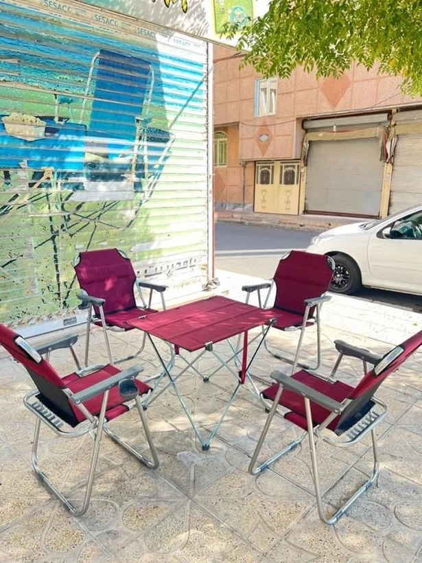 صندلی و میز مسافرتی تاشو(ست چهارنفره) مشخصات محصول پلاس پلاس درجه 1